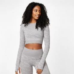 Everlast Seamless Camo Long Sleeve Crop Top