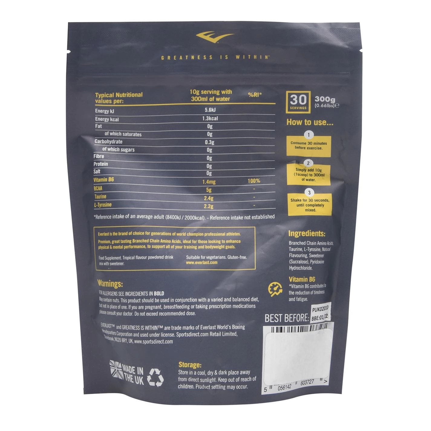 Everlast Enhanced BCAA Powder 4 Everlast Enhanced BCAA Powder - Image 2